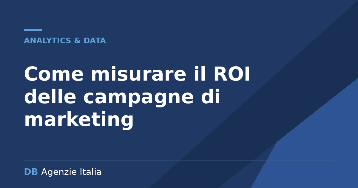 Misurare il ROI delle campagne di marketing