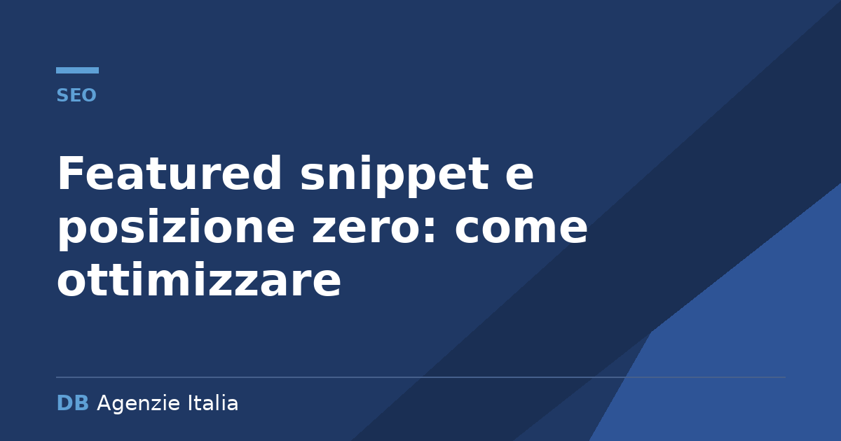 Featured snippet come ottimizzare