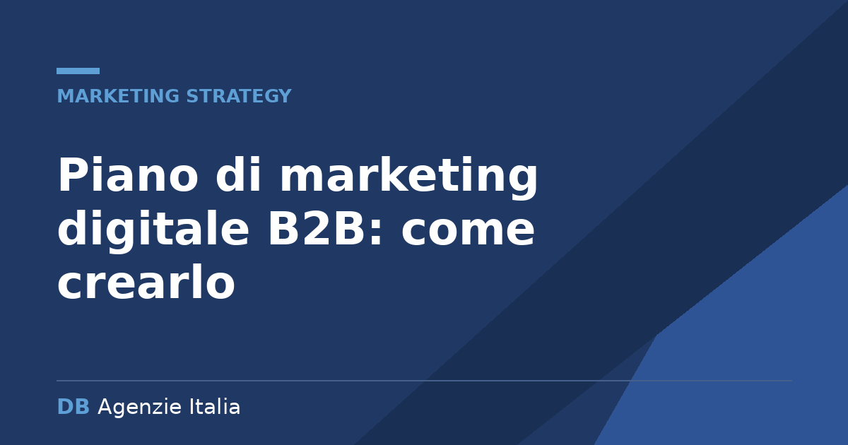 Piano di marketing digitale B2B